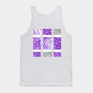 White and Purple Mixed Animal Print Tank Top